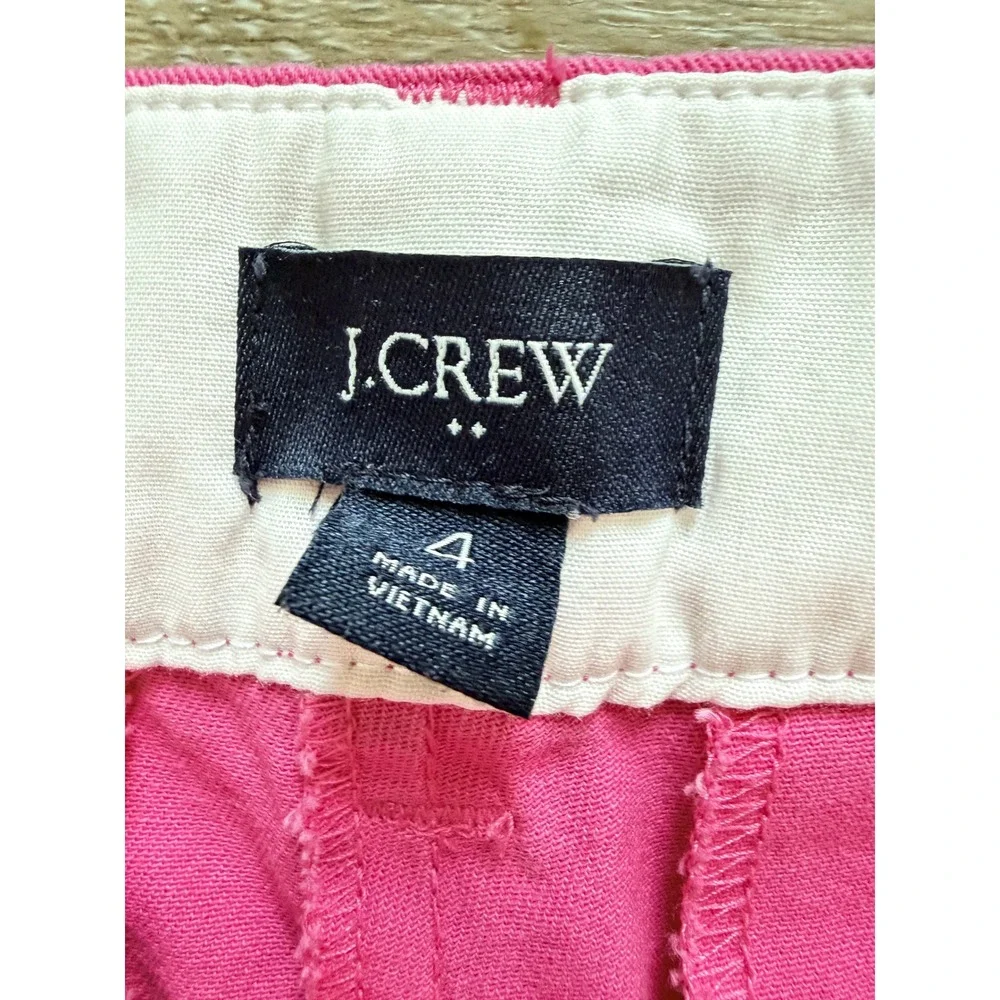 J.Crew Factory Womens Mid Rise Chino Shorts Hot Pink Size 4 Summer Casual
